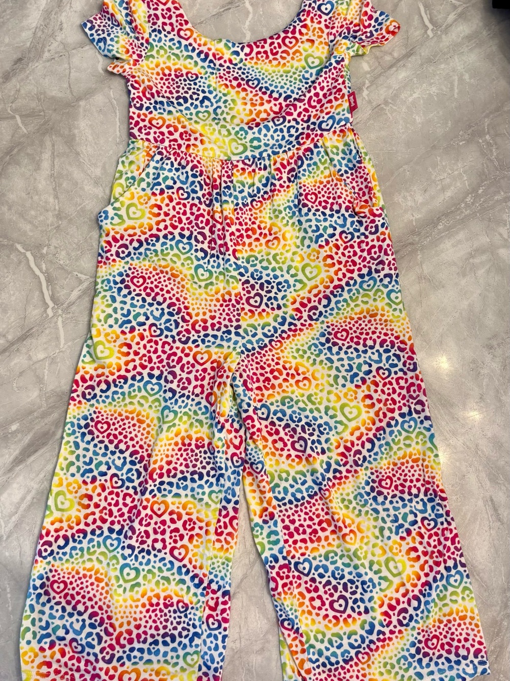 Posh Peanut Girls' Lisa Frank Romper.- Rainbow Leopard NWOT